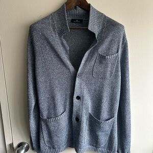 Scabal Linen Cotton Blazer Style Cardigan US M